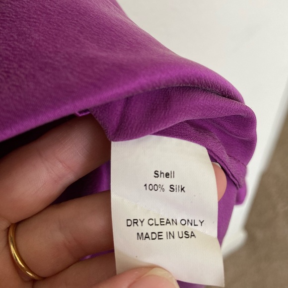 100% Silk Purple Top - Picture 4 of 4